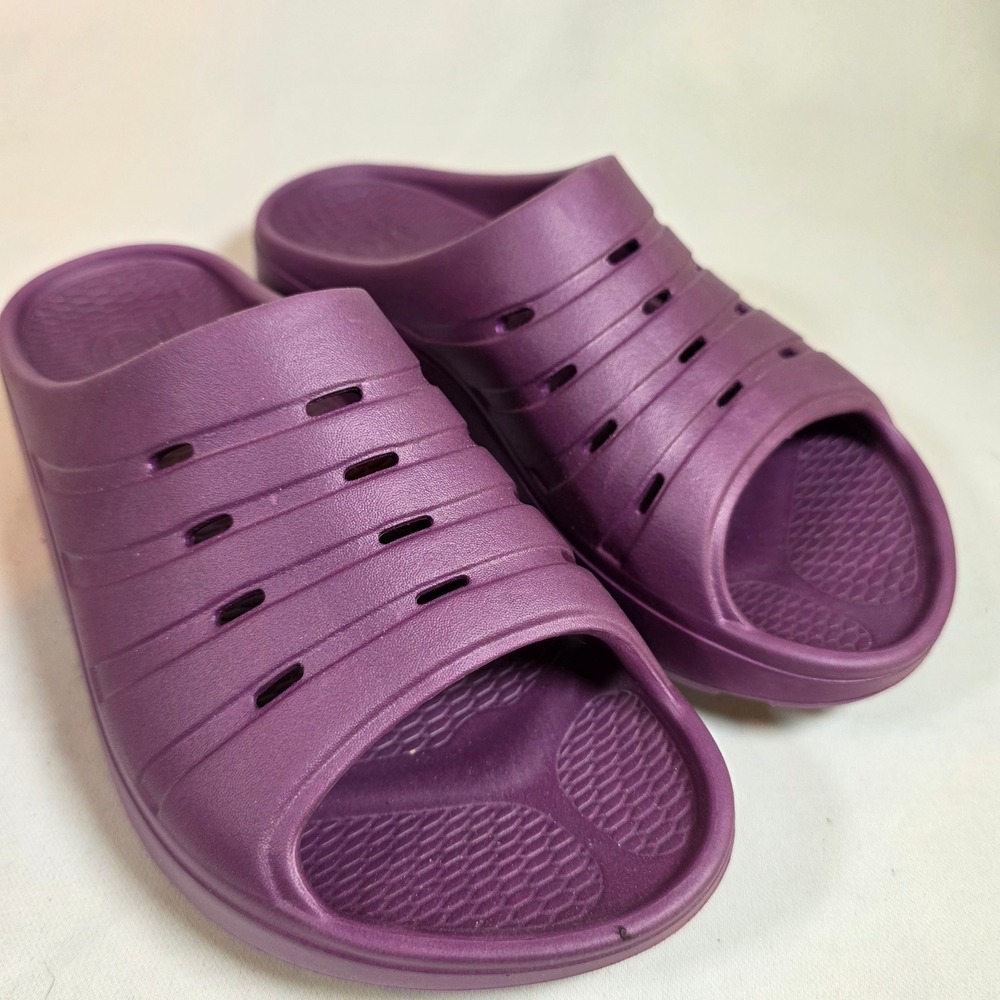 OKA Womens 7 Purple Sustainable Recovery Slide Sandals Made in USA Comfort